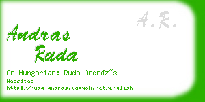 andras ruda business card